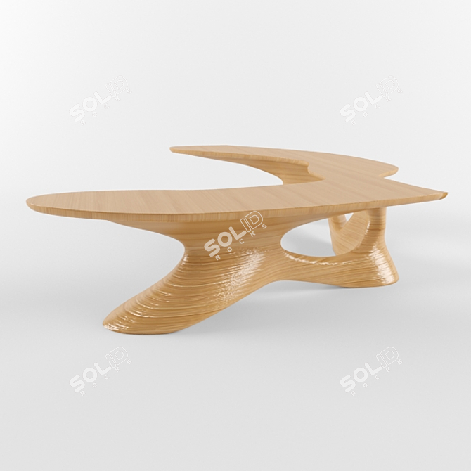 Sleek Wooden Table 3D model image 1