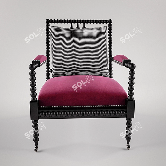 Bohemian Spindle Chair: Modern Elegance 3D model image 2