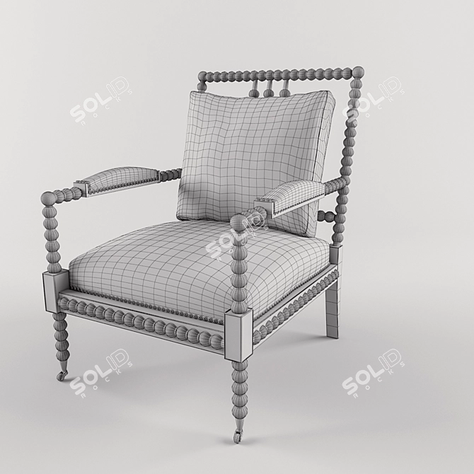 Bohemian Spindle Chair: Modern Elegance 3D model image 3