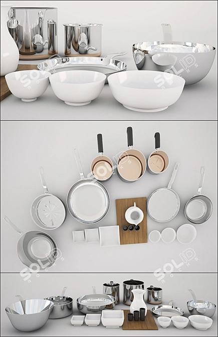 Essential Kitchen Gear 3D model image 1