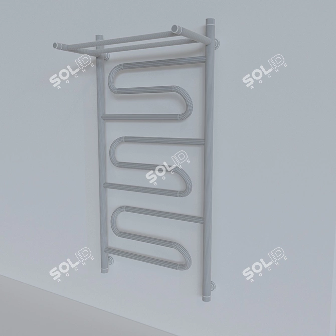 Title: Sleek Steel Heated Towel Rack 3D model image 2