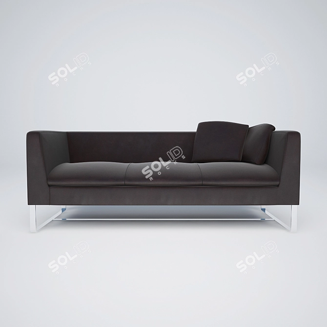 Luxury Leather Sofa 3D model image 1