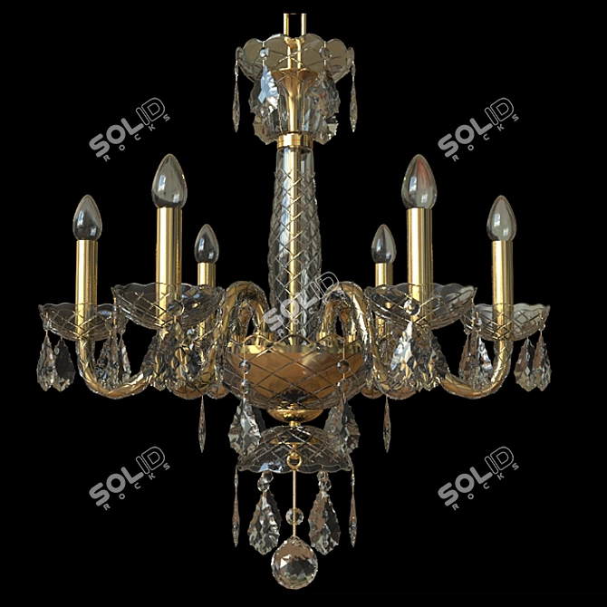 Elegant Asfour Crystal Chandelier 3D model image 1