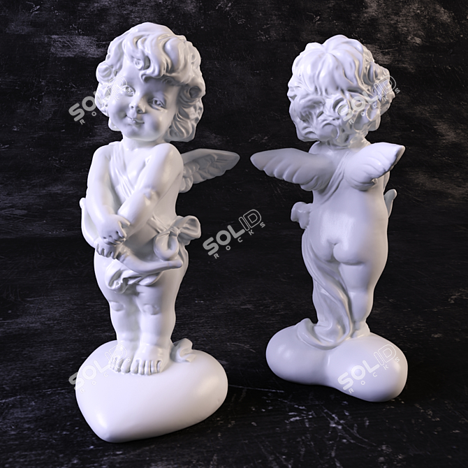 Heavenly Love: Angel Cupid Figurine 3D model image 1