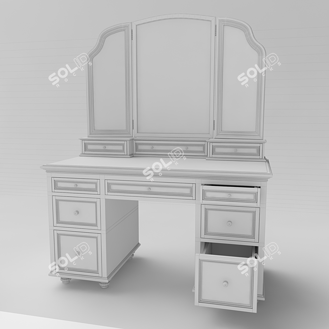 Elegant Vanity Table 3D model image 3