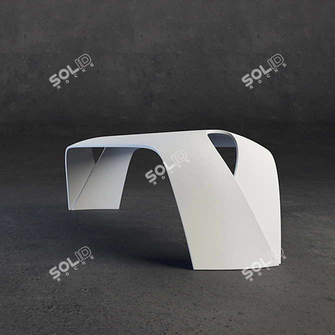 PLEAT Bench: Minimalistic Elegance 3D model image 1