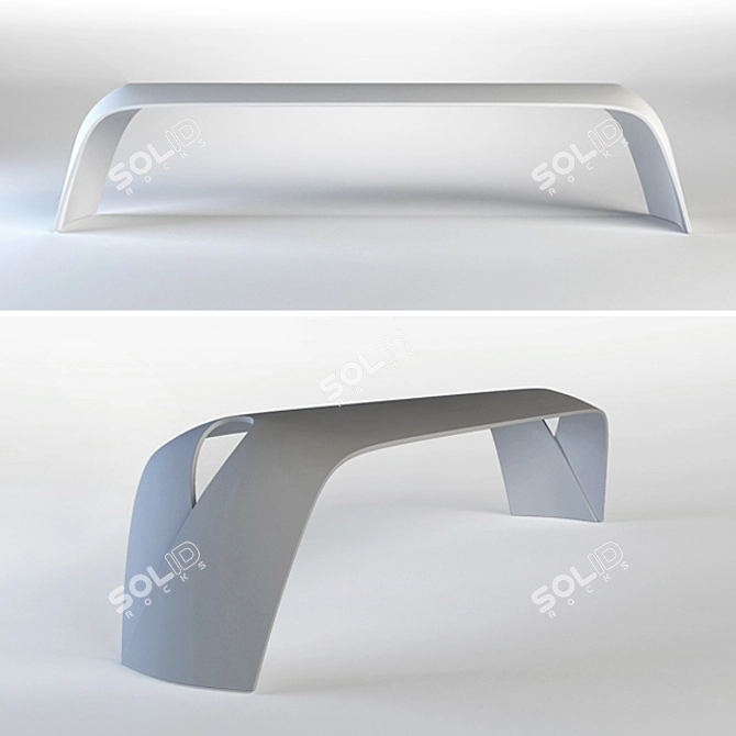 PLEAT Bench: Minimalistic Elegance 3D model image 2