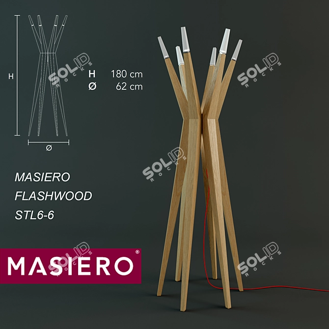 Elegant Flashwood Floor Lamp 3D model image 1