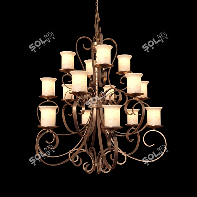 L'Arte Luce Modena Ceiling Chandelier 3D model image 1