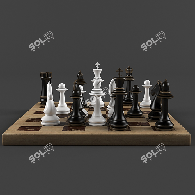 Classic Chess Set 3D model image 2