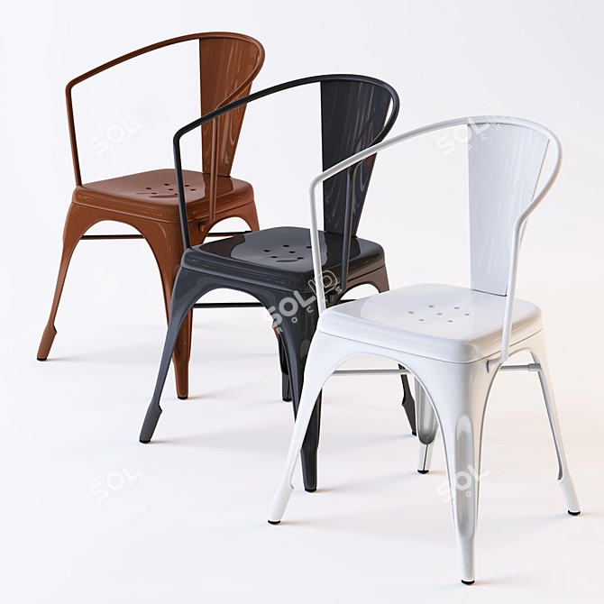 14 Color Options & 5 Metal Varieties: Marais Arm Chair 3D model image 2