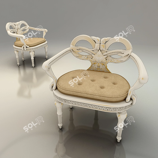 Vintage Armchair with Classic Style 3D model image 1