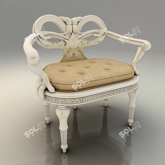Vintage Armchair with Classic Style 3D model image 2