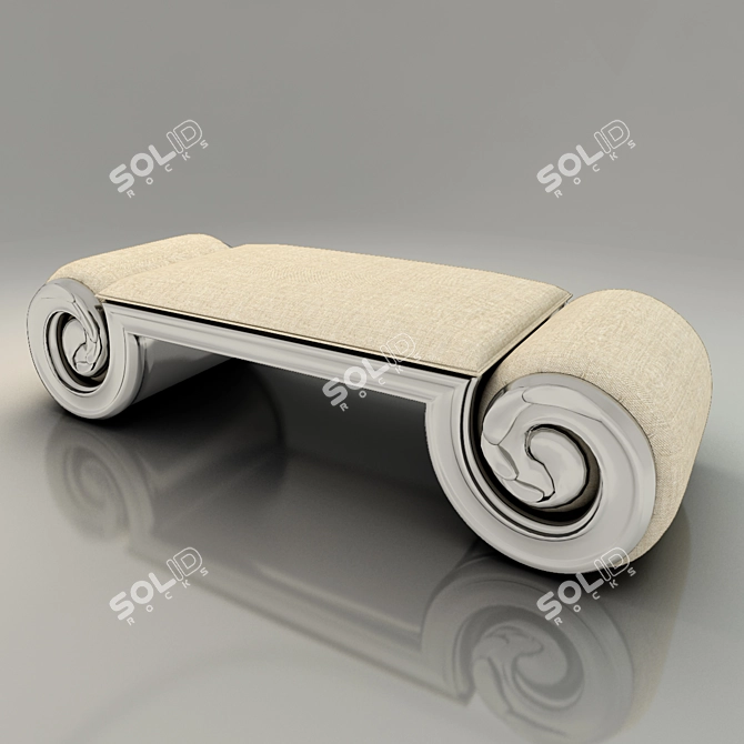 Elegant Footstool - Portobellodeluxe 3D model image 1