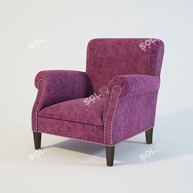 Elegant VENECIYA Classic Armchair 3D model image 1