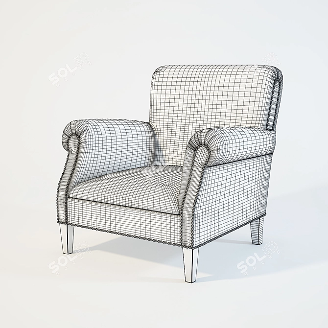 Elegant VENECIYA Classic Armchair 3D model image 2