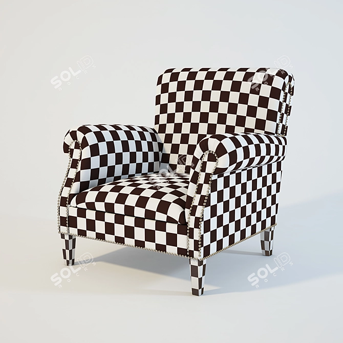 Elegant VENECIYA Classic Armchair 3D model image 3