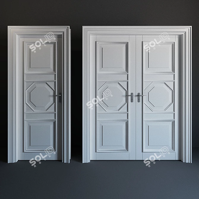 Elegant Classic Door 3D model image 1