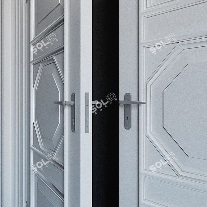 Elegant Classic Door 3D model image 2
