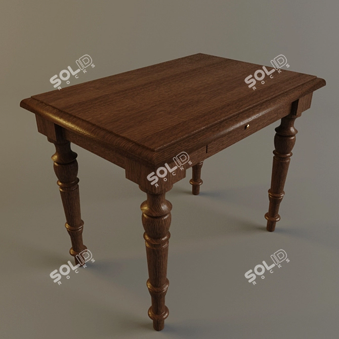 Classic Clerk Desk 3D model image 2