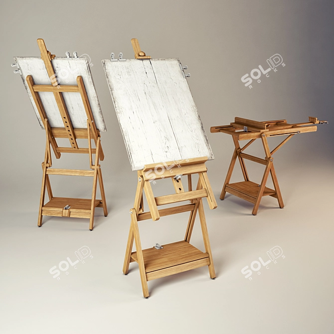 Versatile Easel: Vertical & Horizontal Options 3D model image 1