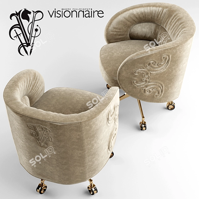 Elegant Visionnaire Mackenzie Chair 3D model image 2