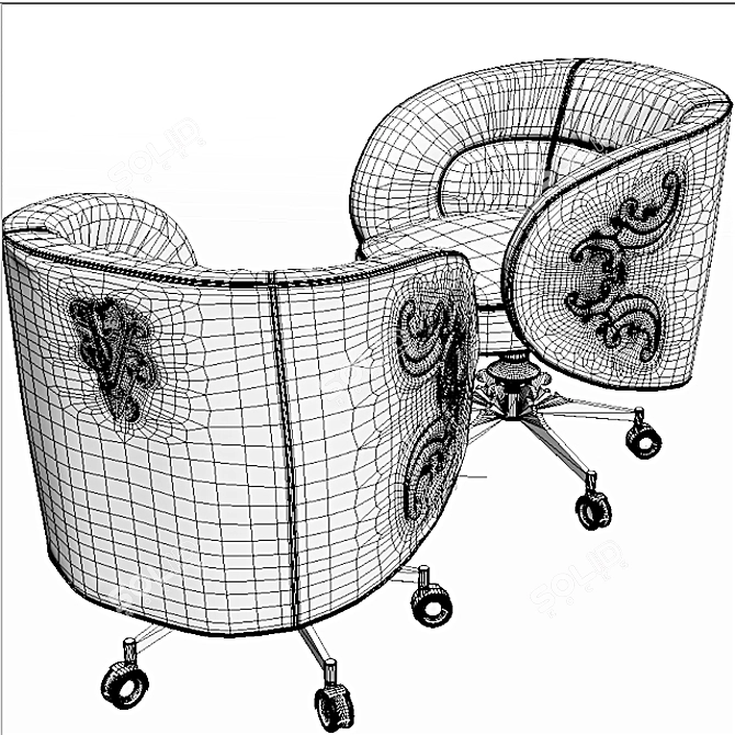 Elegant Visionnaire Mackenzie Chair 3D model image 3