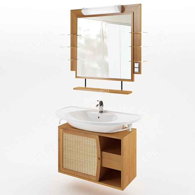 Modern Mirror Washbasin 3D model image 1