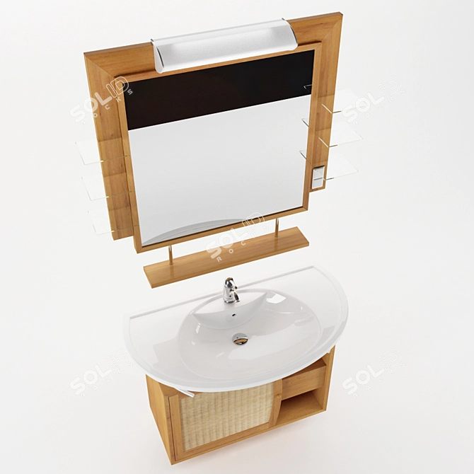 Modern Mirror Washbasin 3D model image 2