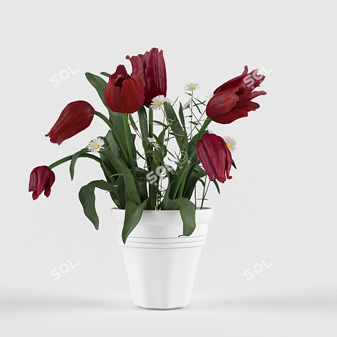 Blossoming Beauty: Tulips 3D model image 1