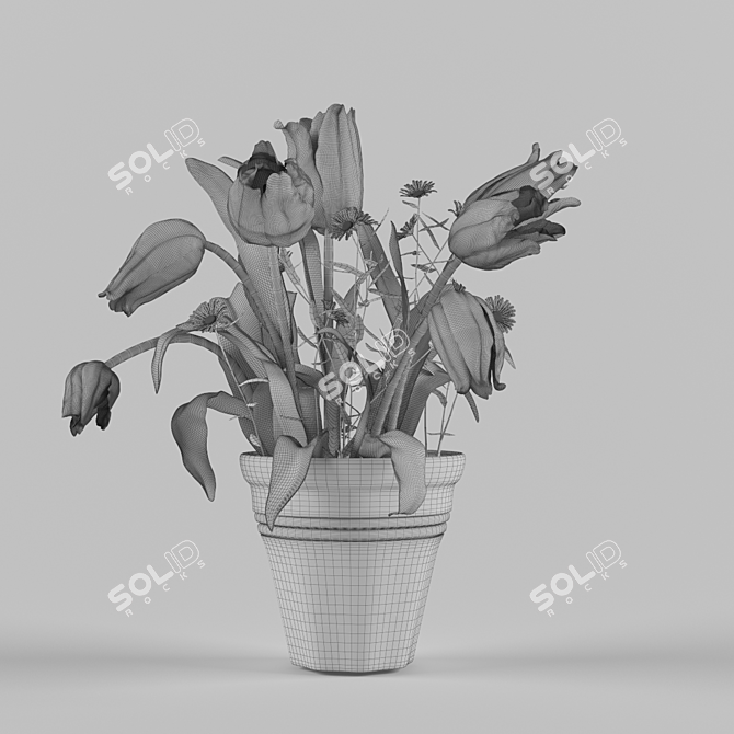 Blossoming Beauty: Tulips 3D model image 2