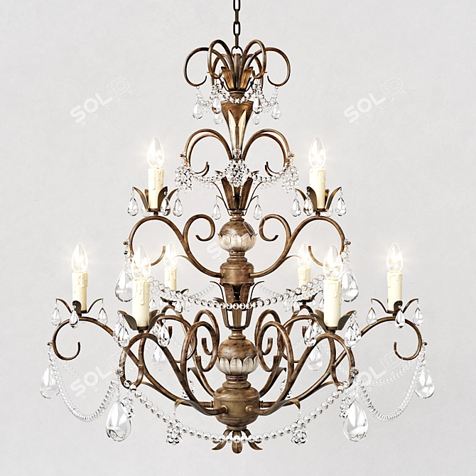 Elegant Carrington Chandelier 3D model image 1