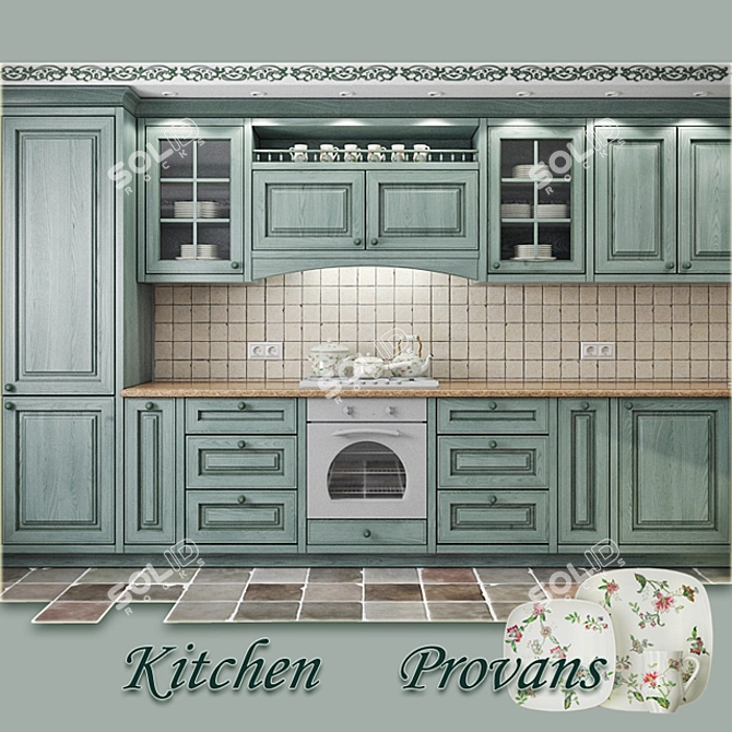 Custom Provence Kitchen 3D model image 1