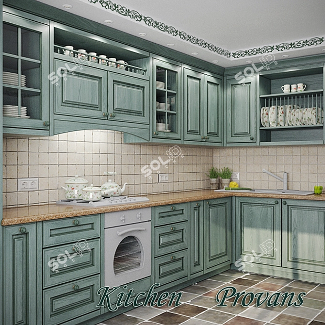 Custom Provence Kitchen 3D model image 2