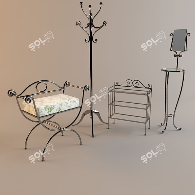 Elegant Bath Furniture 3D model image 1