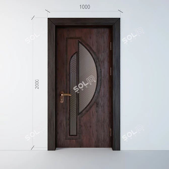 Modern Room Door 3D model image 1