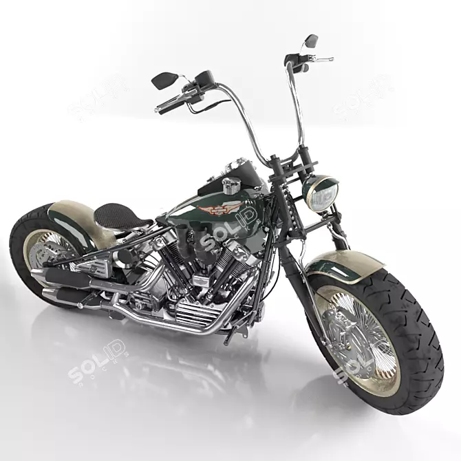 Vintage Harley Knucklehead 3D model image 1
