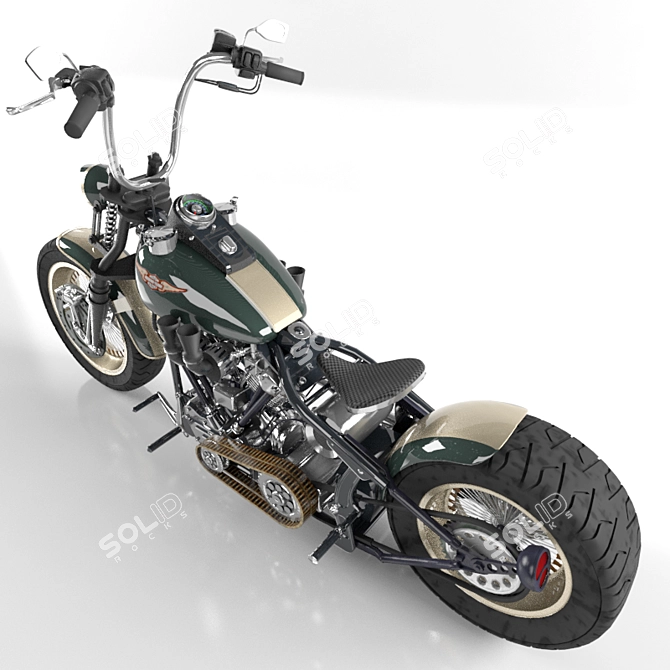 Vintage Harley Knucklehead 3D model image 2