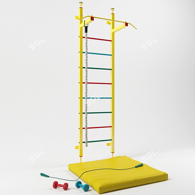 Sturdy Horizontal Bar for Versatile Fitness 3D model image 1