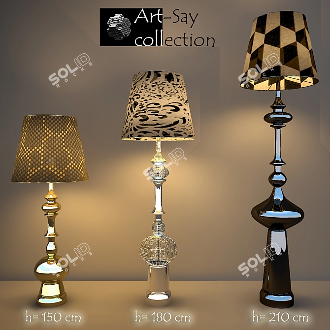 Modern Metal Floor Lamps 3D model image 1