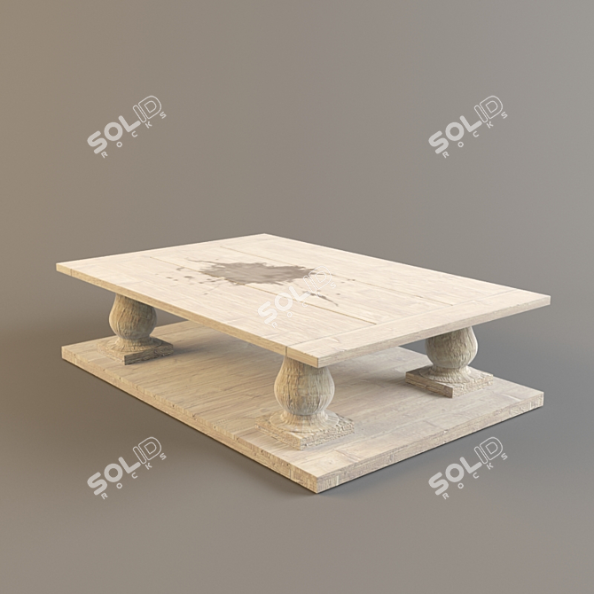 Antique Inspired Coffee Table 3D model image 1