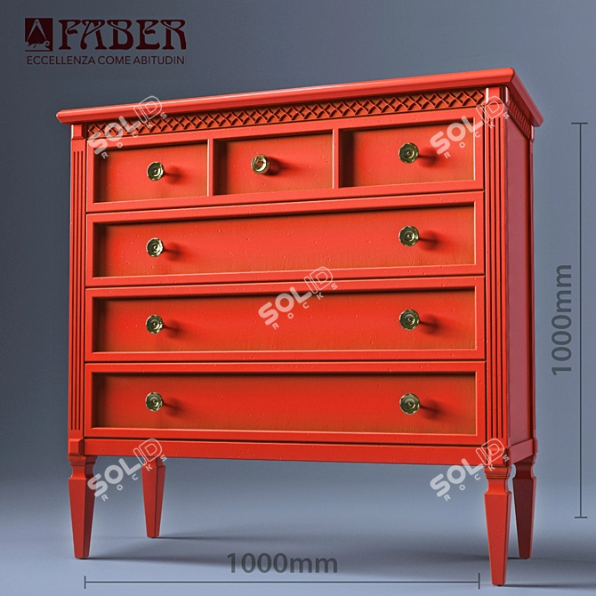 Bronze Accented Vintage-Style Buffet 3D model image 1