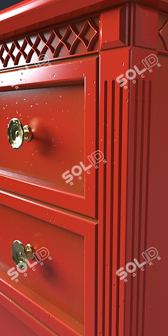 Bronze Accented Vintage-Style Buffet 3D model image 2