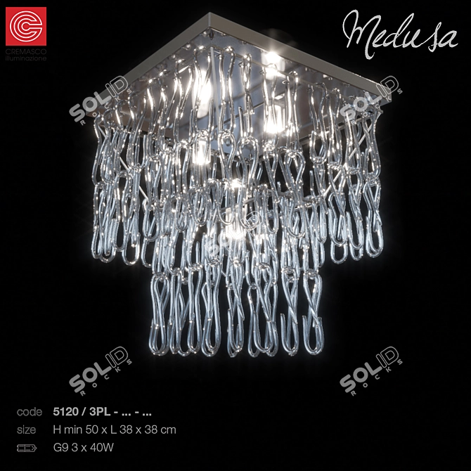 Elegant Medusa-inspired Chandelier 3D model image 1