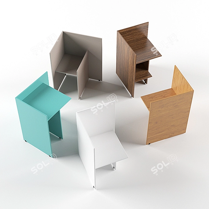 Judd Bedside Table - Stylish and Compact Storage 3D model image 2