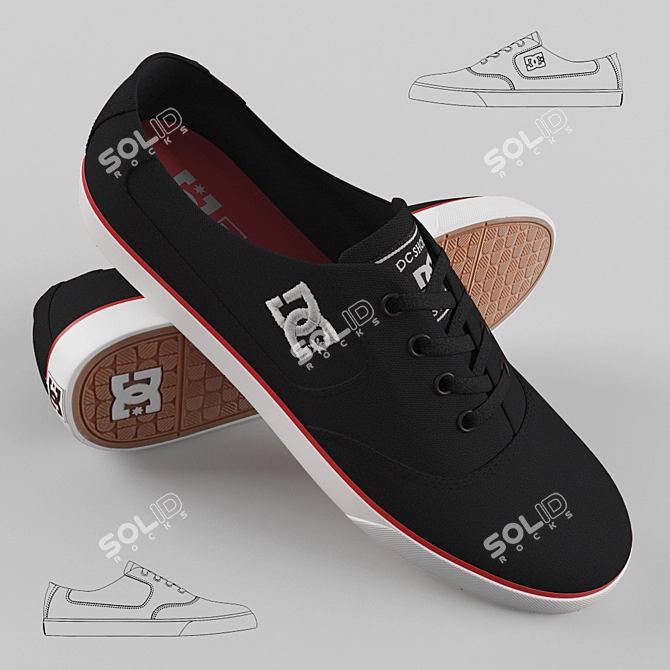 DC Shoes Flash TX - Turbocharged Style 3D model image 1