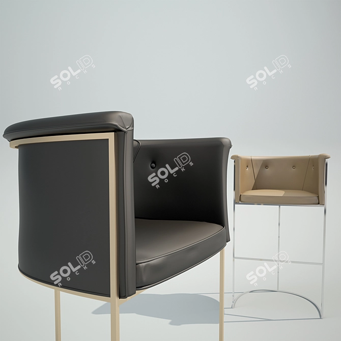 Elegant Calvin Barstool 3D model image 2