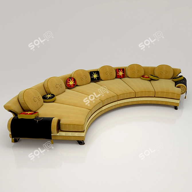 Fusion Journey: Colombo Stile Semi-Sofa 3D model image 1