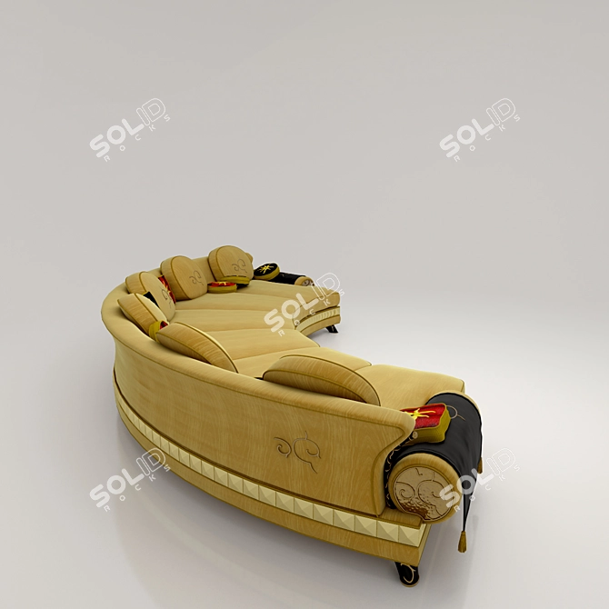 Fusion Journey: Colombo Stile Semi-Sofa 3D model image 3