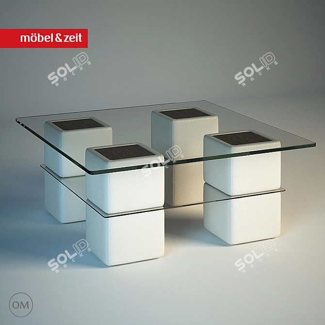 Modern Square Coffee Table Boss 3D model image 1